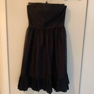 Strapless black lace dress * Size 2